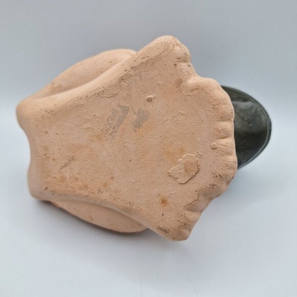 Frog Chia Grow Pet Set 4 Inch Handmade Vintage Home Garden Clay Animal Green - Picture 4 of 8